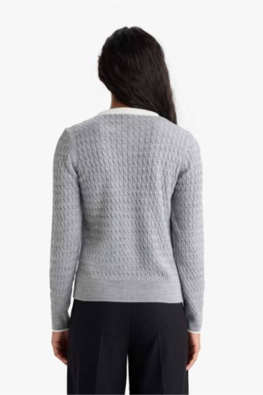 Fıtted Triko Hırka - Görsel 6