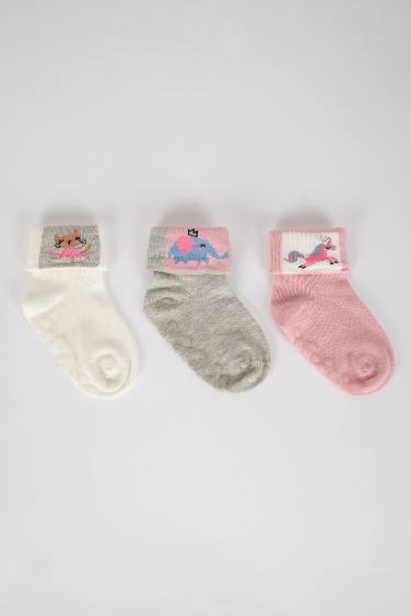 Lot de 3 paires de Chaussettes Longues Coton pour BéBé Fille