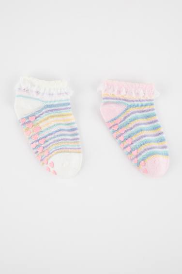 Lot de 2 paires de Chaussettes Longues Coton pour BéBé Fille