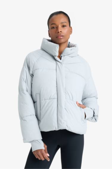 DeFactoFit Su İtici Regular Fit Dik Yaka Reglan Kol Kışlık Şişme Mont