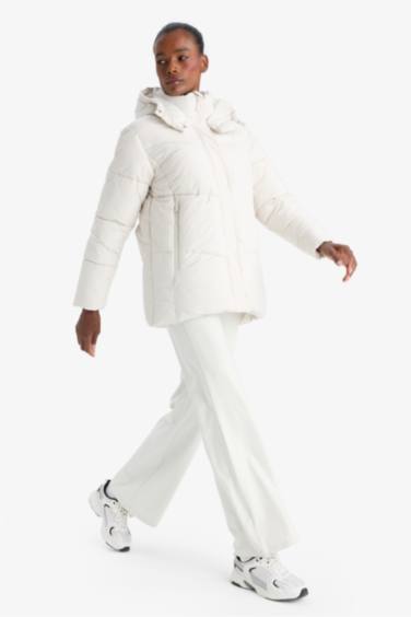 Regular Fit Fleece Lined Puffer Jacket