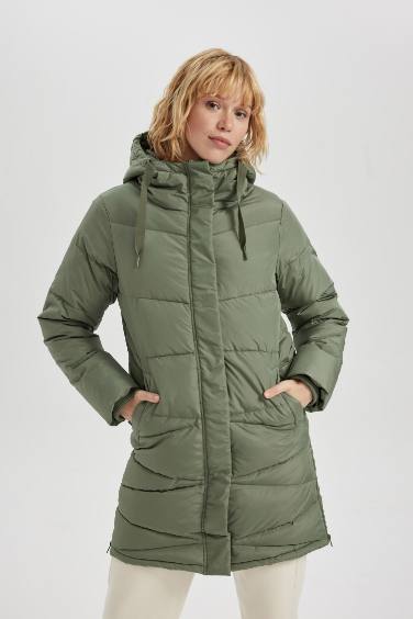 DeFactoFit Water Repellent Regular Fit Long Puffer Jacket