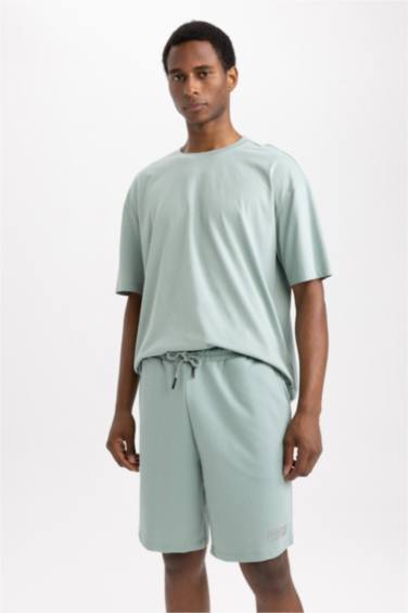 DeFactoFit Oversize Fit Crew Neck Printed Cotton T-Shirt