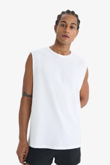 DeFactoFit Boxy Fit Crew Neck Sports Tank Top