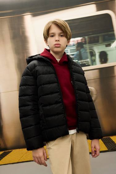 Boy Hooded Water Repellent Puffer Jacket