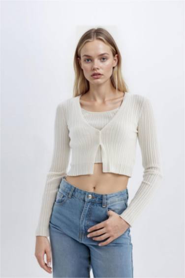 Regular Fit V-Neck Knitwear Cardigan