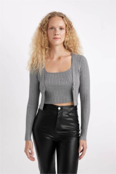 Regular Fit V-Neck Knitwear Cardigan