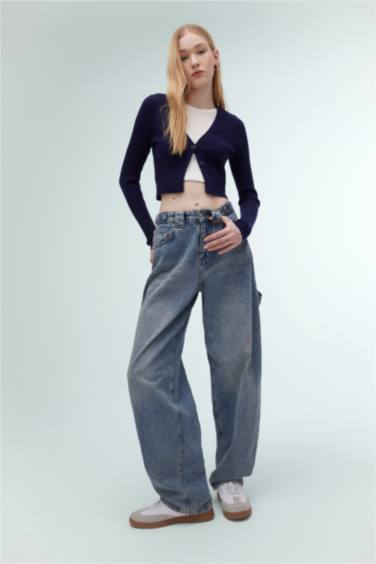 Cardigan en tricot Coupe Régulière Col En V