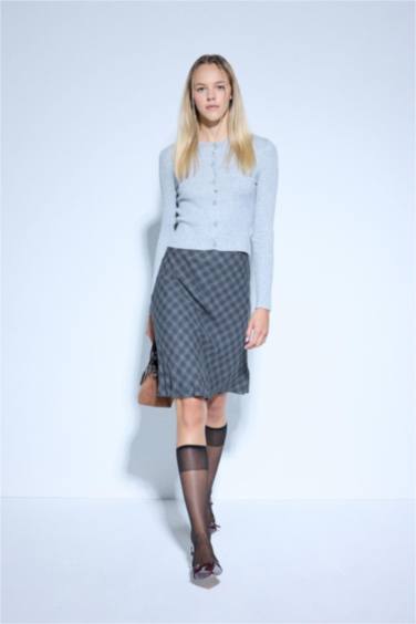 Pull Cardigan en tricot à col rond Coupe régulière