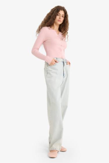 Pull Cardigan en tricot à col rond Coupe régulière