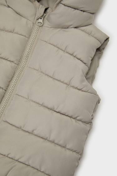 Baby Boy Waterproof Hooded Zippered Puffer Vest