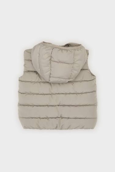 Baby Boy Waterproof Hooded Zippered Puffer Vest