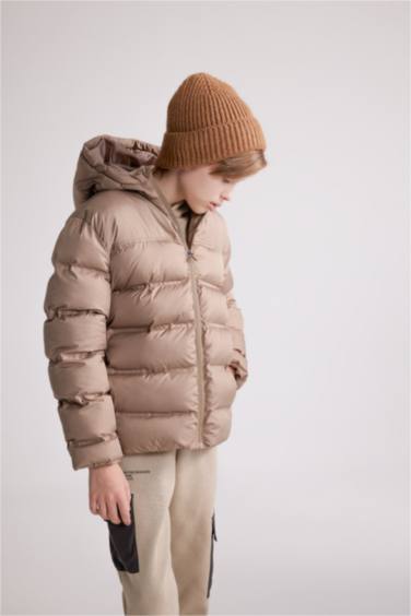 جاكيت دودون طارد للماء بغطاء للرأس