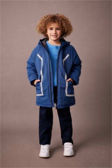 Boy Printed Water Repellent Fleece Lined Jacket