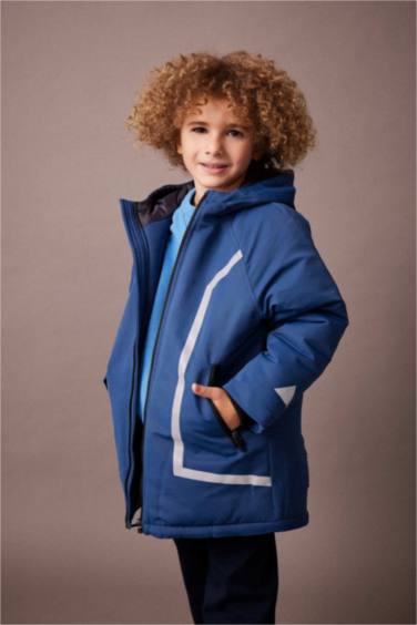 Boy Printed Water Repellent Fleece Lined Jacket