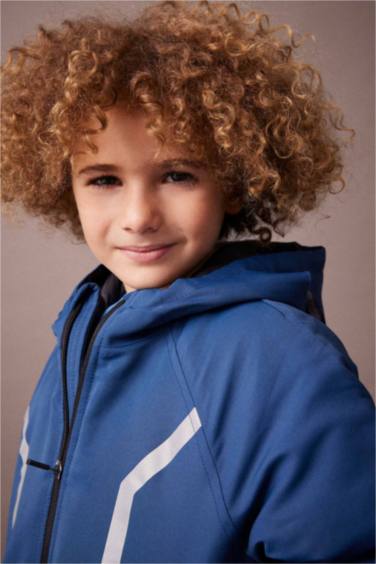 Boy Printed Water Repellent Fleece Lined Jacket