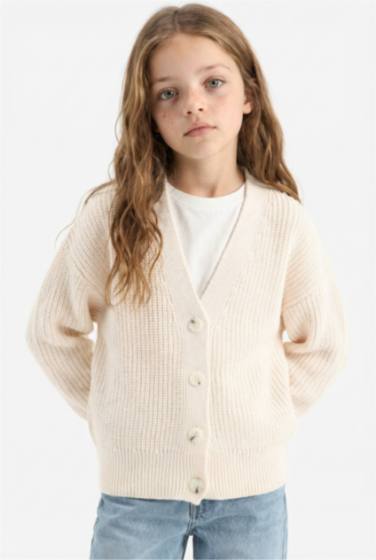 كارديجان تريكو بناتي قصة عادية بياقة V