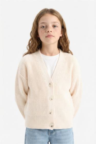 كارديجان تريكو بناتي قصة عادية بياقة V