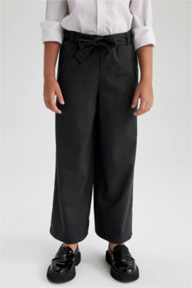 Girl Anthracite Wide Leg School Trousers