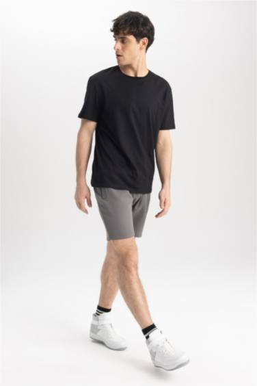 Regular Fit Thin Sweatshirt Fabric Shorts