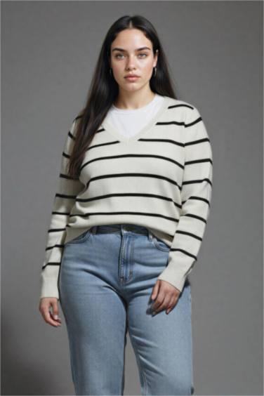 Relax Fit V-Neck Knit Pullover