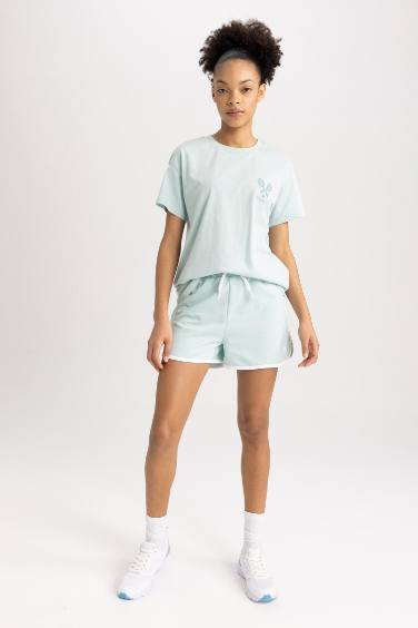 Defacto Fit Oversize Fit Slogan Printed Sports T-Shirt