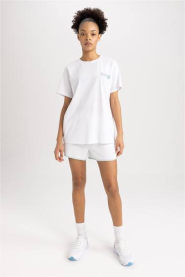 DeFactoFit Oversize Fit Crew Neck Printed Cotton T-Shirt