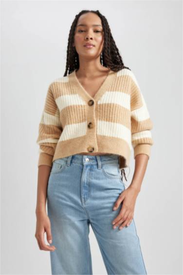 Regular Fit V-Neck Knitwear Cardigan