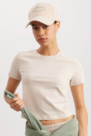 DeFactoFit Crop Crew Neck Sports T-Shirt