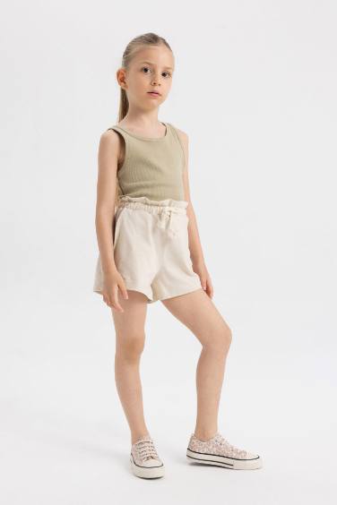 Short En Coton Peigné Pour Fille