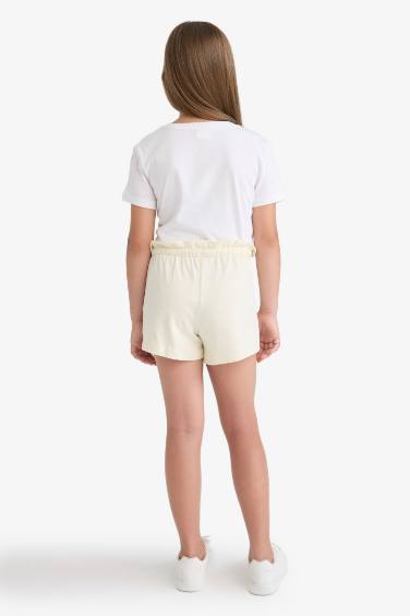 Girl Elastic Waist Printed Shorts