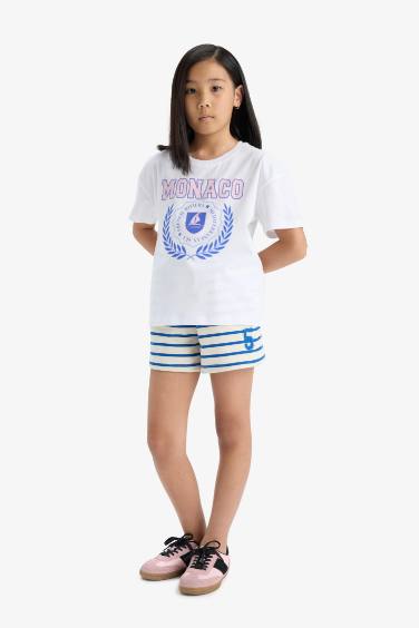 Girl Thin Sweatshirt Fabric Shorts