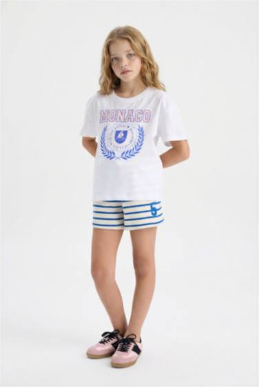 Girl Thin Sweatshirt Fabric Shorts