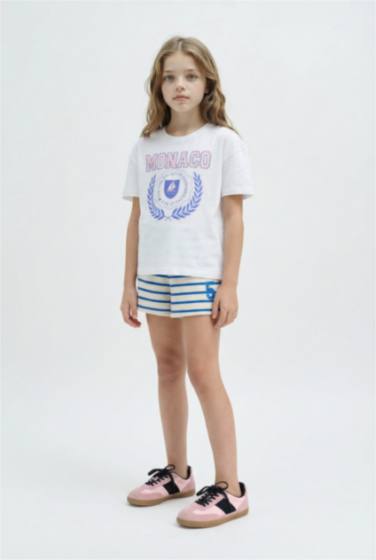 Girl Thin Sweatshirt Fabric Shorts