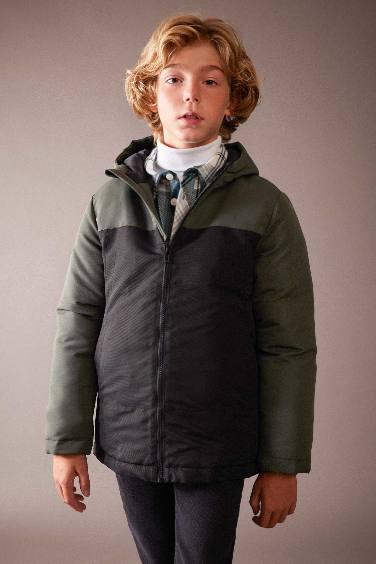 Boy Hooded Water Repellent Puffer Jacket