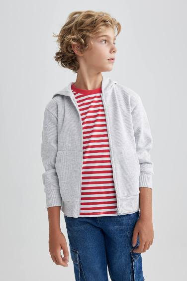 Regular Fit Hooded Cardigan