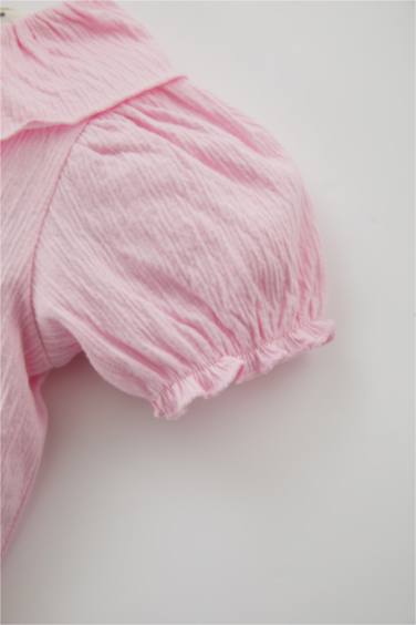 تيشيرت قصة عادية بناتي برقبة كبيرة