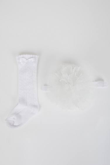 Baby Girl Short Socks Headband 2 Piece Set