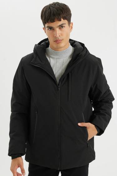 Waterproof Regular Fit Hooded Zippered Jacket