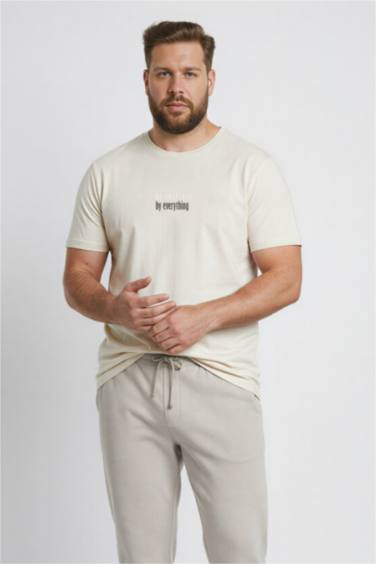 Slim Fit Crew Neck Printed Cotton T-Shirt