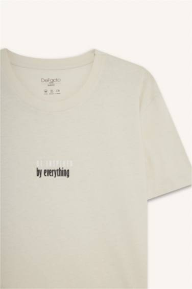 Slim Fit Crew Neck Printed Cotton T-Shirt