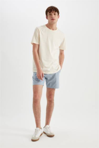 Regular Fit Linen Bermuda Shorts
