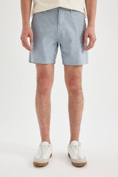 Regular Fit Linen Bermuda Shorts