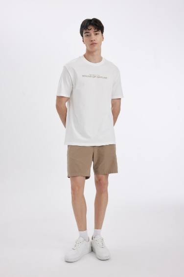 Regular Fit Linen Bermuda Shorts