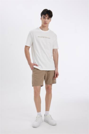 Regular Fit Linen Bermuda Shorts