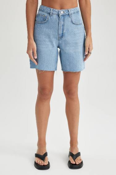 High Waist Jean Bermuda