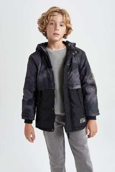 Boy Hooded Fleece Lined Coat