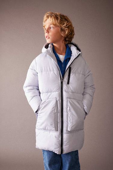 Manteau Encapuchonné Polaire Pour Garçon