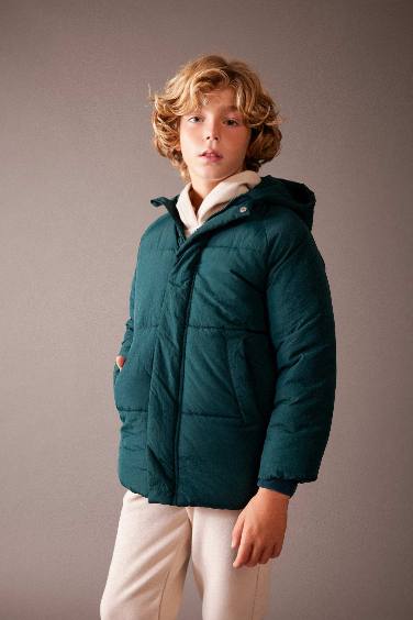 Boy Water Repellent Plush Lining Puffer Jacket