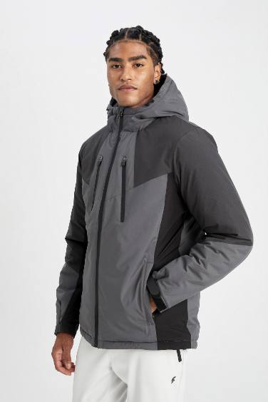 DeFactoFit Slim Fit Hooded Zippered Waterproof Jacket